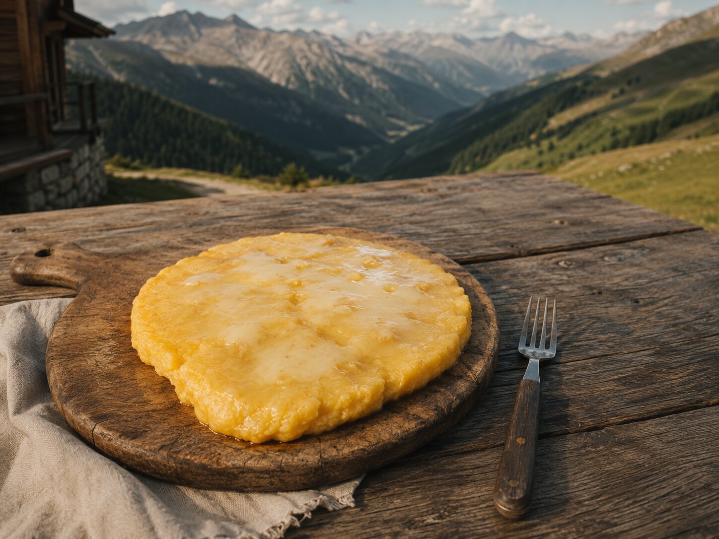 Polenta con funghi di bosco, piatto tipico del rifugio