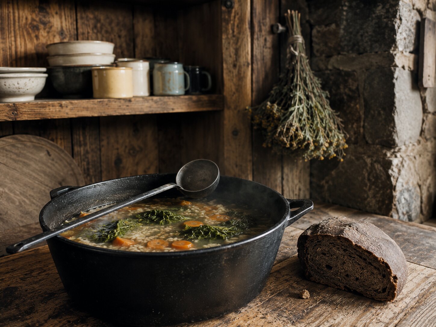 Zuppa alpina calda, primo piatto di tradizione montana